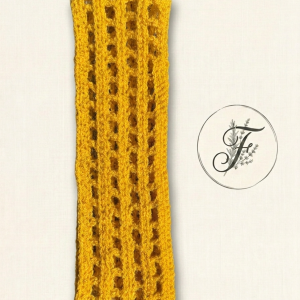 Bandeau ajouré jaune moutarde - Taille Unique