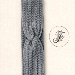 Bandeau torsadé gris perle - Taille Unique