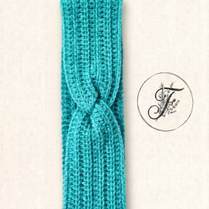 Bandeau torsadé bleu ciel - Taille Unique