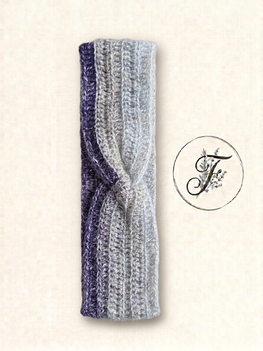 Bandeau torsadé bicolore pailleté - Taille Unique