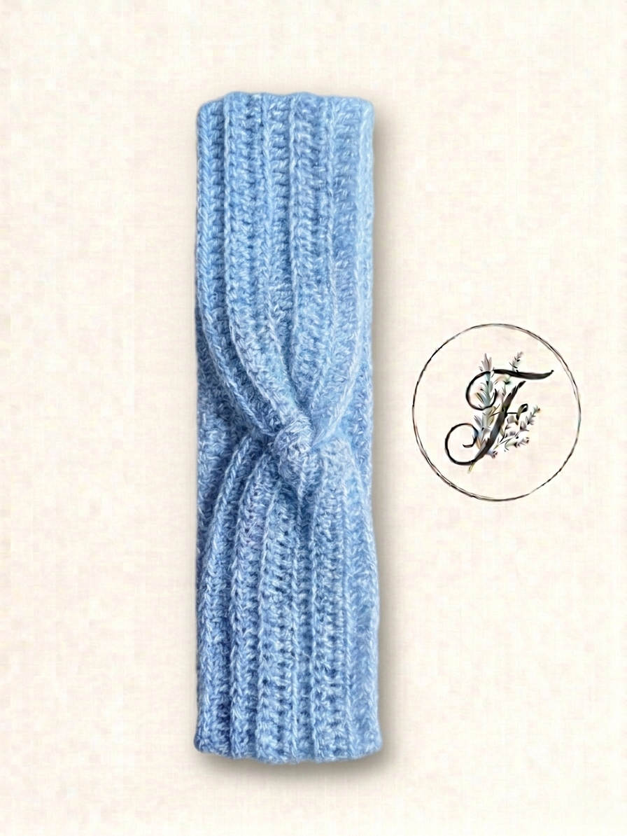 Bandeau torsadé bleu horizon - Taille Unique