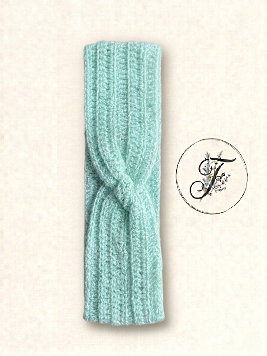 Bandeau torsadé vert émeraude - Taille Unique