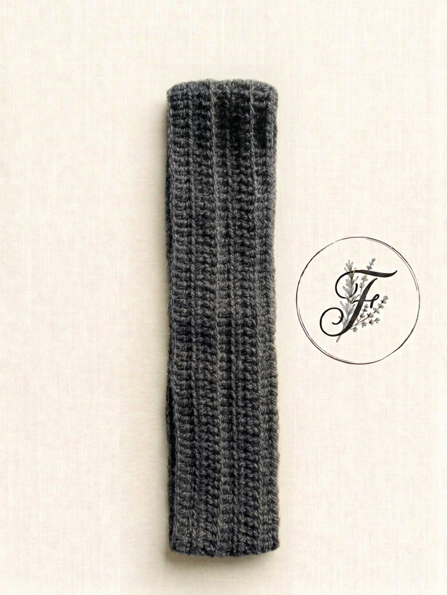 Bandeau douillet gris ardoise - Taille Unique