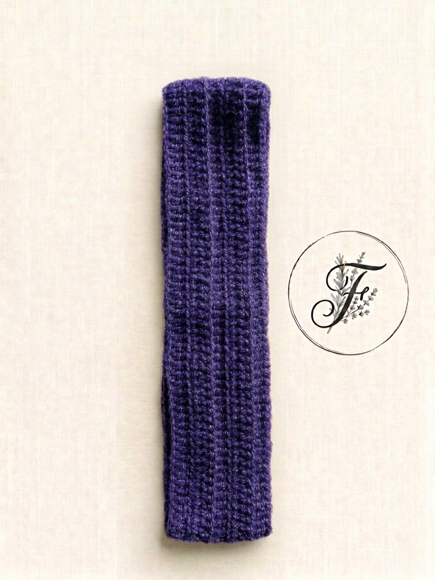 Bandeau douillet violet pailleté - Taille Unique