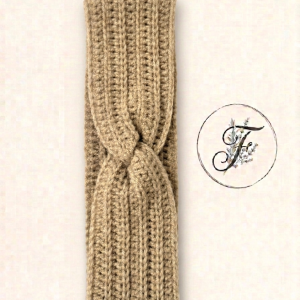 Bandeau torsadé beige - Taille Unique